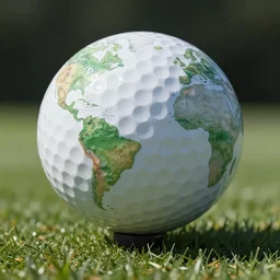 golf ball planet, 4K, 8K, ultrarealistic, highly detailed, the best ever