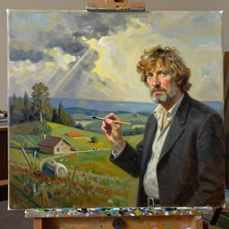 bob ross painting a canvas of bob ross painting a canvas