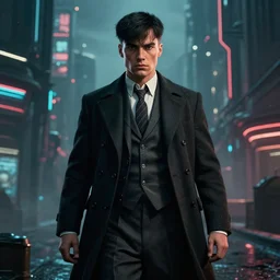 Peaky Blinders in a cyberpunk setting, futuristic trending on artstation
