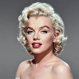 “Marilyn Monroe portrait, color vintage magazine illustration 1950”