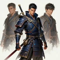a magical character by the artist Arthur Gimaldinov Rendering a cyberpunk samurai , full of details, by Evan Yovaisis and Jason Nguyen , art book, trending on artstation and daily DeviantArt