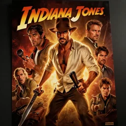 poster of indiana jones by karol bak, james jean, tom bagshaw, rococo, sharp focus, trending on artstation, cinematic lighting, hyper realism, octane render, 8 k, hyper detailed.