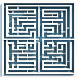 maze made from water canals, direct overhead view