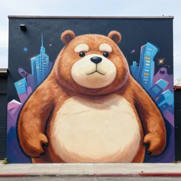freddy fazbear as graffiti mural by lee, masterpiece, trending on artstation
