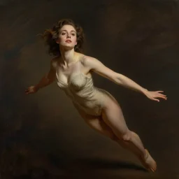 woman floating in the air