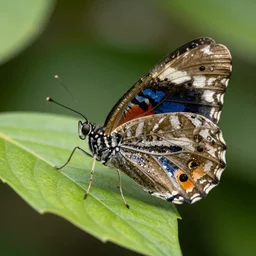 photograph of a butterfly, zoom, leaf, nature, 8 k, intricate, details, 8 k