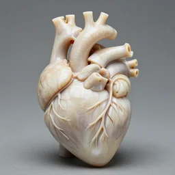 anatomically correct bio mechanical heart carved out of ivory, canon 5 d 5 0 mm lens