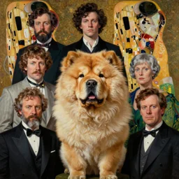 portrait of a chow chow, by alexander mcqueen, by roberto ferri, by tom bagshaw, by j. c. leyendecker and klimt, by austin osman spare, highly detailed oil painting, very intricate, cinematic lighting, award - winning, american romanticism, artstation, cgsociety, official art, octane