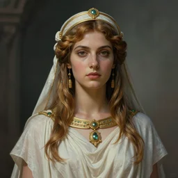 a stunning portrait of an ancient greek priestess, sfw, fantasy art by Frank Frazetta and Boris Vallejo, highly detailed, trending on artstationhq