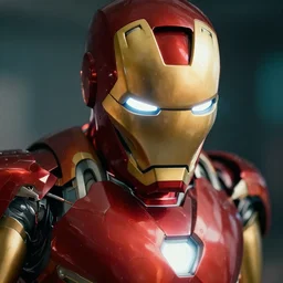 close - up ironman, shallow depth of field, orange teal lighting, 8 k,