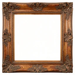a victorian engraved wood frame absurdly ornated facing view