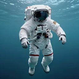 close up shot of a full body floating astronaut portrait water elemental fading into water, high contrast, james gurney, peter mohrbacher, mike mignola, black paper, mandelbulb fractal, trending on artstation, exquisite detail perfect, large brush strokes, bold colors, intricate ink illustration, black background