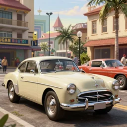 vintage cars in liberty city, grand theft auto, photorealistic hyperdetailed 3 d matte painting, hyperrealistic, cinematic, unrealengine octane render,