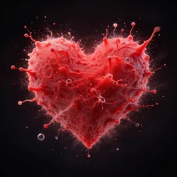 4 k macro photo of a heart exploding