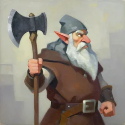greg irons portrait painting of a fantasy dwarf fighter with a huge iron axe, medium shot, asymmetrical, profile picture, organic painting, sunny day, matte painting, bold shapes, hard edges, street art, trending on artstation, by huang guangjian and gil elvgren and sachin teng