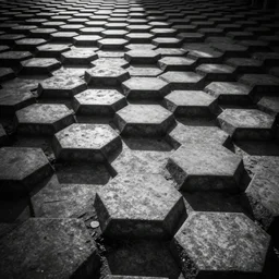 hexagonal tessellation, scheme, picture from a textbook, black and white,