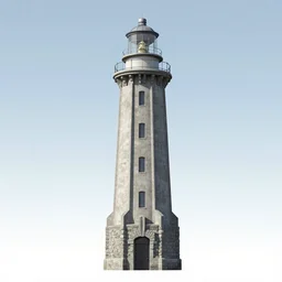 lighthouse, made of stone and concrete, brutalism style, art deco style, full shot, full height, ultra HD 8K octane render