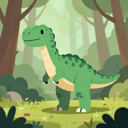 an illustration of a dinosaur k 0. 3 6 7 in the woods, trending on artstation, central composition, very cartoon, shape focus, high detailed, by anton fadeev