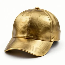 brass baseball cap, stylized 3d render, isolated on a pure white background, centered, entire object in frame, sharp focus, soft studio lighting
