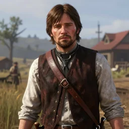 Film still of Rupert Grint, from Red Dead Redemption 2 (2018 video game)