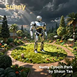 sunny cyborg park by shaun tan, style of john kenn mortensen