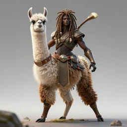 llama with dreadlocks, heroic pose, by Mike Winkelmann,  4k, artstation