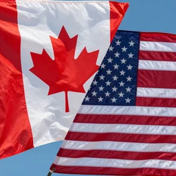 canadian flag mixed with american flag, highly detailed photograph, 4 k