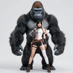4 ft 8 inch half chinese half german woman cosplaying as the gorilla named winston from the video game series overwatch