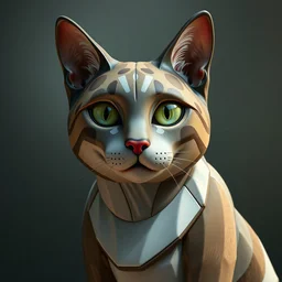 3 d cell shaded portrait painting of cute cat statue, 3 d cell shaded cubism, in the style of picasso 3 d cell shaded, elegant, highly detailed, artstation, art by picasso 3 d cell shaded unreal engine
