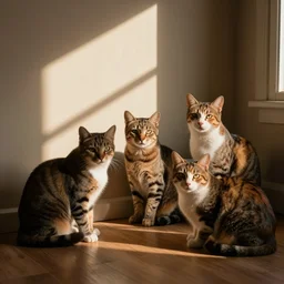 cats in warm room by James Gilleard