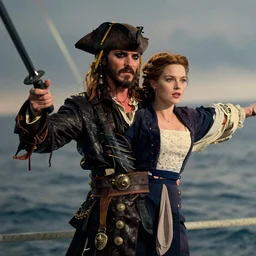 The Dread Pirate Roberts as Rose in Titanic