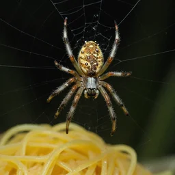a spider swimming in spaghetti
