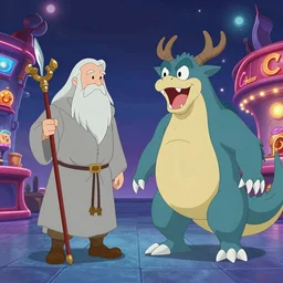gandalf vs sarumon up in the chuck e cheese