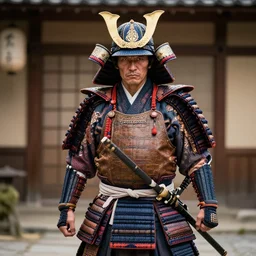 Doomguy dressed as a japanese samurai