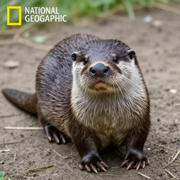 a pig otter!!! hybrid! hyper realistic!! realistic lighting!! wildlife photographer of the year!!! bold natural colors, national geographic, hd, wide angle, 8 k