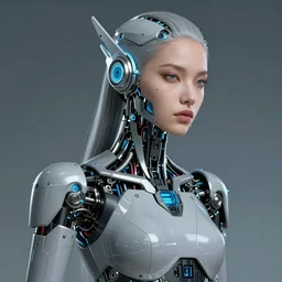 beauty cyberpunk woman, robotic,  trending on artstation, by Artgerm and Boris Vallejo