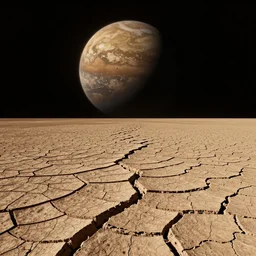 multiple cracks in a dry field of mars planet, wide angle shot, volumetric dramatic light, dark black background, sharp focus, highly realistic, octane render, art by greg rutsowski