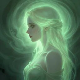 side portrait, imogen poots, deathknight, gloomhaven, soft, smooth, luminescent, art nouveau, haunting, pale green backlit glow, evil inky swirly ripples, sickly colors, 8 k, by greg rutkowski, jesper ejsing, rhads, ilya kuvshinov, cushart krenz