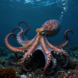 giant pacific octopus in new York, deep water, dramatic scene, beautiful atmosphere, by greg rutkowski and maciej rebisz, kodak portra
