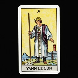 Yann LeCun on a tarot card, illustrated on the Rider–Waite tarot.
