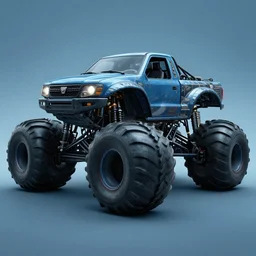 a dacia logan monster truck, in mad max style, coriolios rpg art style, full of details, dark sci - fi, cold blue colors, matte painting, artstation, 8 k, hyperrealistic, style of peter mohrbacher