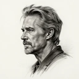 a realistic yet scraggly portrait sketch of the side profile of a stern and sophisticated willem dafoe, hd quality, 8 k resolution, trending on artstation, detailed, very detailed, highly detailed, intricate details, portrait, in the style of frank auerbach, in the style of sergio aragones, in the style of martin ansin, in the style of david aja, in the style of mattias adolfsson