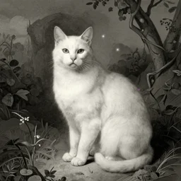 a sheet ghost cat by gustave dore