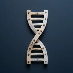 dna logo emerging in large language model artificial intelligence. canon 5 d 5 0 mm lens. intricate papier - mache