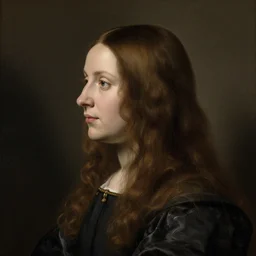 profile of a woman with long hair by Hendrick ter Brugghen. masterpiece. hq. detailed. 4K