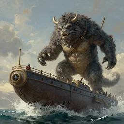 an airbeast attacking an airship, highly detailed, digital painting, artstation, concept art, sharp focus, illustration, art by artgerm and greg rutkowski and gustave dore