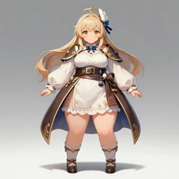 A thicc alchemist girl, GUST official Atelier Series character concept, anime, kawaii, full-body portrait, by Artgerm and Sakimichan, professional character designer, trending on Artstation, highly detailed, cgsociety