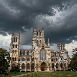 Canterbury Cathedral during a supercell storm, pixta.jp, ukiyo-e