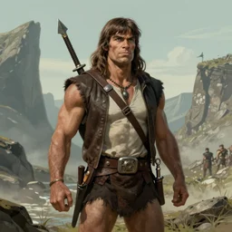 (((((1950s conan the barbarian . muted colors.))))) by Jean-Baptiste Monge !!!!!!!!!!!!!!!!!!!!!!!!!!!