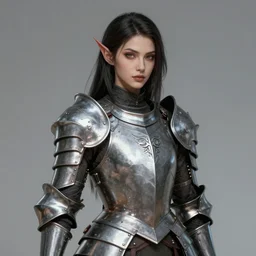 full plate armor!!! beautiful and elegant dark hair female orc!! gorgeous ayes!! character concept art, sharp focus, octane render! unreal engine 5! highly rendered!! trending on artstation!! detailed linework!! illustration by artgerm, wlop, and chie yoshii